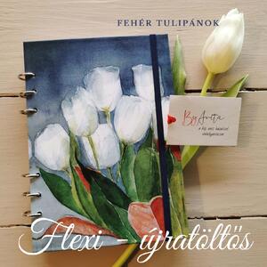 Flexi füzet - Fehér tulipánok